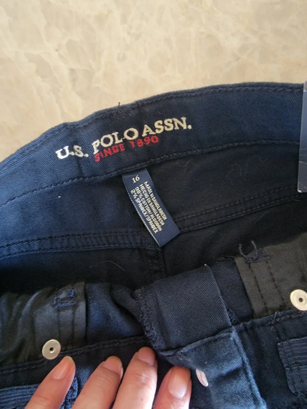 U.S. Polo Assn. Boys' Stretch Twill 5-Pocket Straight Fit Pants. Sz 16
